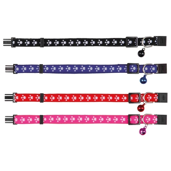 Trixie textil nyakörv elastic csengős mancs mintás