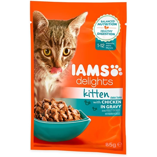 IAMS Cat Delights Kitten alutasakos eledel csirkés 85 g ***